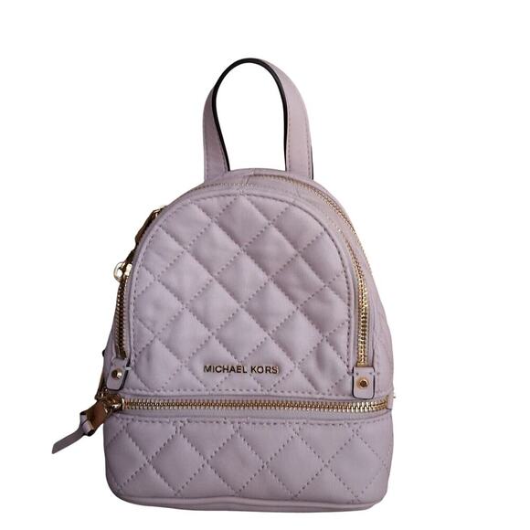 MICHAEL KORS RHEA ZIP XS MESSENSGER BACKPACK QUILT IN BLOSSOM PINK DETACH STRAP - Picture 3 of 10